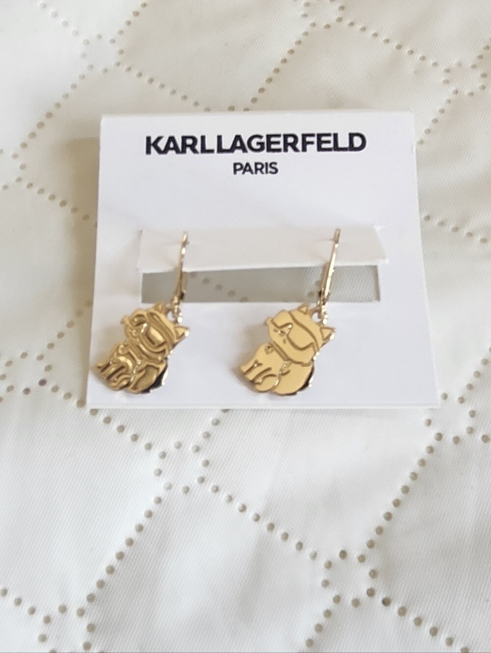 Karl Lagerfeld Gold Cat Earrings